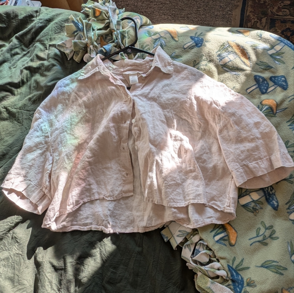 Linen Blush Button Down Shirt
